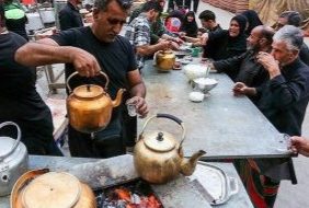 خدمت رسانی موکب شهدای مدافع حرم استان در شلمچه