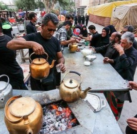 خدمت رسانی موکب شهدای مدافع حرم استان در شلمچه