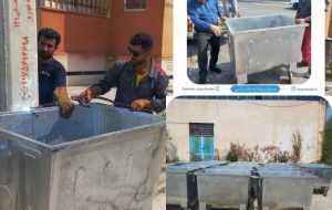 عملیات نصب سطل زباله درمحلات پرترددومسکن مهر